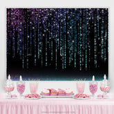 Lofaris Purple Blue Bokeh Glitter Black Birthday Party Backdrop